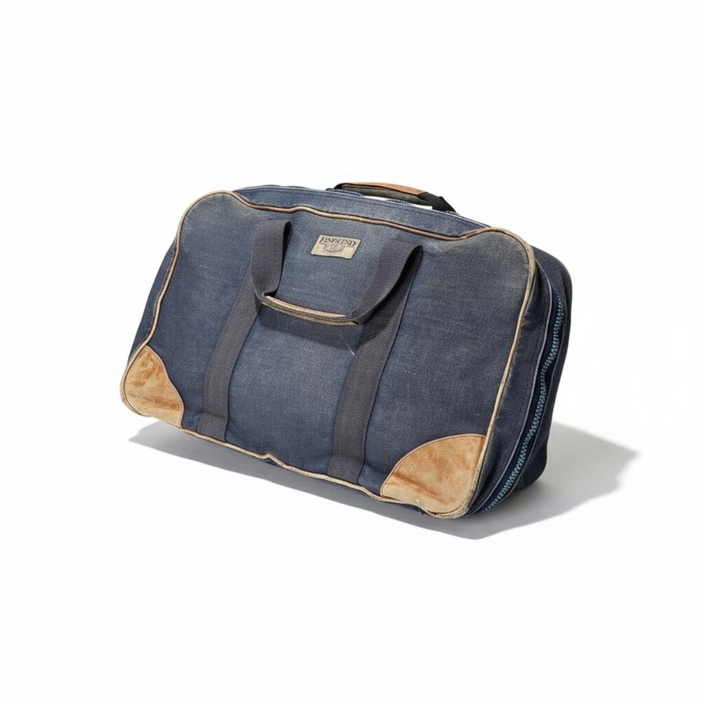 Vintage Lands' End Square Rigger Large Duffle – Rugged Canvas Travel Bag